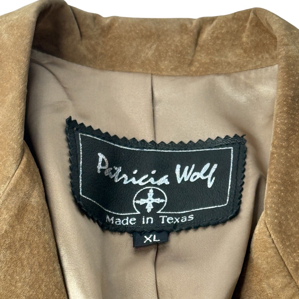 PATRICIA WOLF Suede Fringe Jacket Hand Painted Western Cowgirl Boho Luxe XL - Picture 12 of 14